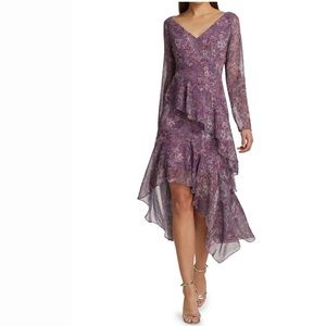 Marchesa asymmetrical lilac dress